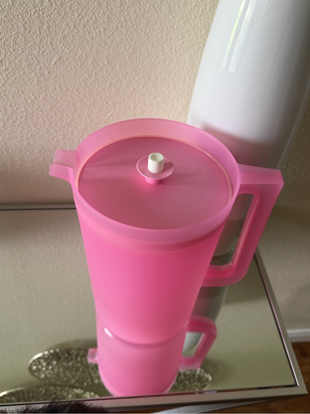 Tupperware Pink Plastic Pitcher - Picture 3 of 8